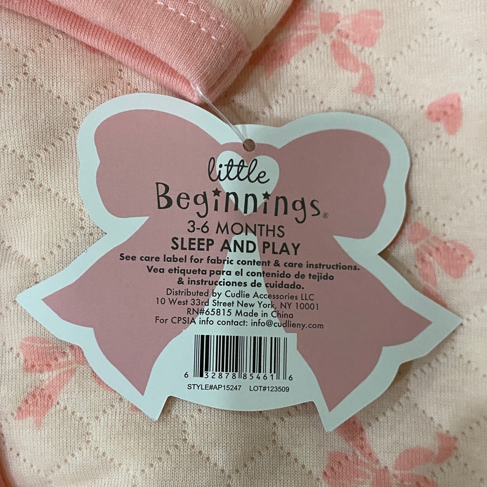 Little Beginnings Pink Hearts Sleep and Play One-Piece